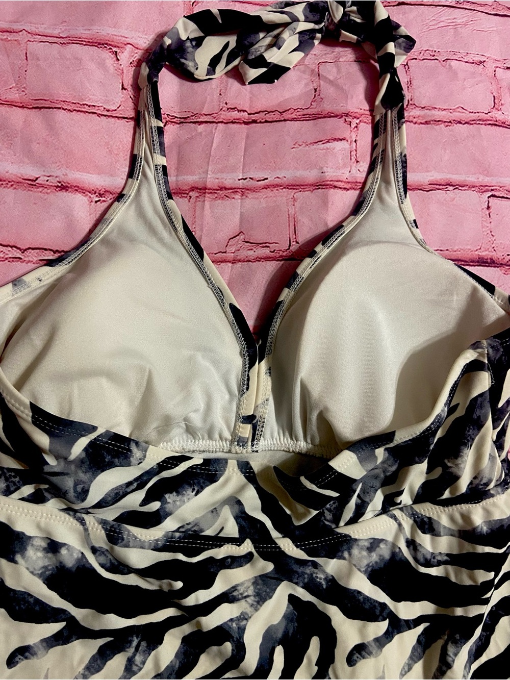 Catalina Black and White Zebra Halter Swim Coverup - Picture 2 of 11